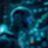 Concept of AI trading bot in cryptocurrency market