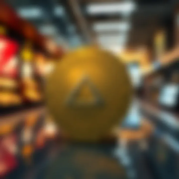 Graphical representation of cryptocurrency integration within the marketplace