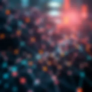 Illustration of a blockchain network impacted by hacking