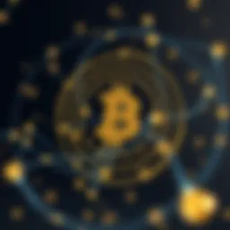 Bitcoin blockchain network diagram illustrating decentralized ledger technology