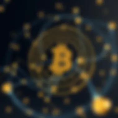 Bitcoin blockchain network diagram illustrating decentralized ledger technology