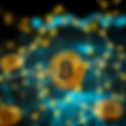 A visual representation of Bitcoin transactions in a digital network