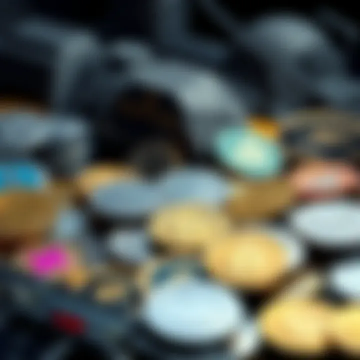 Visual comparison of various cryptocurrencies