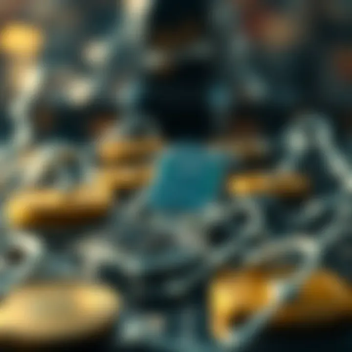 Blockchain Technology and Digital Currencies Visual representation of blockchain technology as a foundation for digital currencies