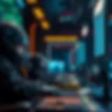 A futuristic representation of blockchain technology in gaming