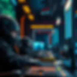 A futuristic representation of blockchain technology in gaming