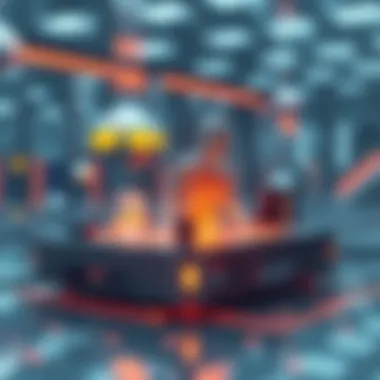 A futuristic visualization depicting potential use cases of blockchain technology