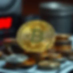 Conceptual representation of cashing out cryptocurrency