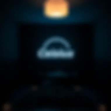 Celsius logo in a dimly lit room