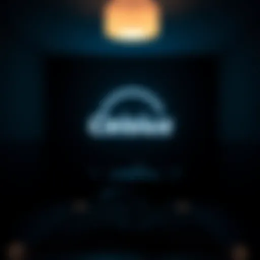 Celsius logo in a dimly lit room