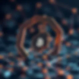 Conceptual representation of blockchain technology in cryptocurrency