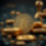 Conceptual representation of cryptocurrency and blockchain technology