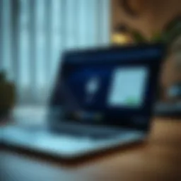 Illustration of a Chromebook with a VPN interface