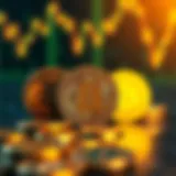 Conceptual illustration of digital coins representing various cryptocurrencies