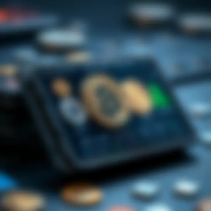 Modern cryptocurrency wallet interface showcasing various coins