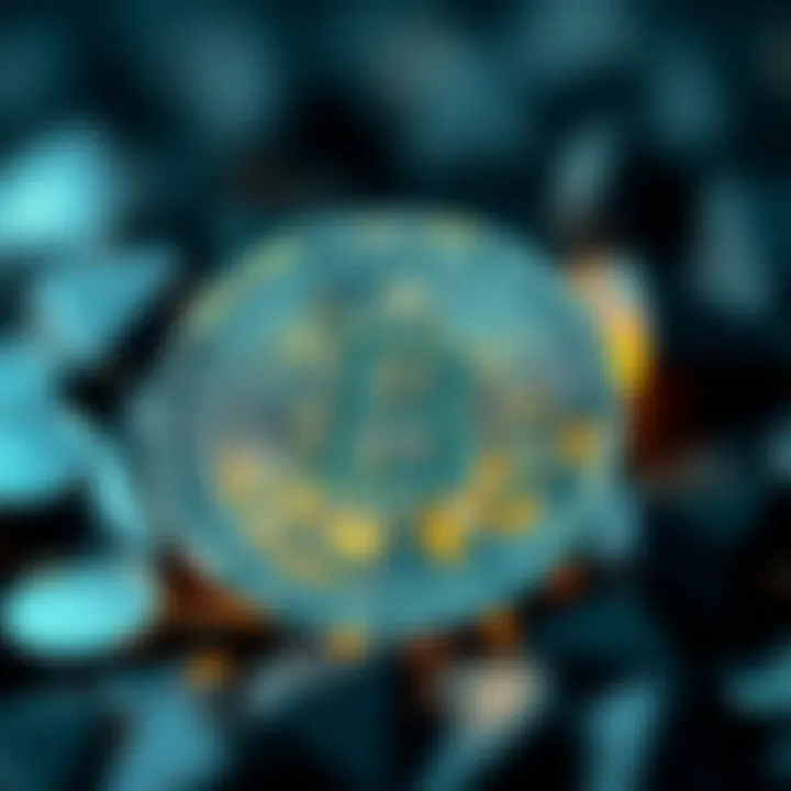 A graphical representation of cryptocurrency concepts