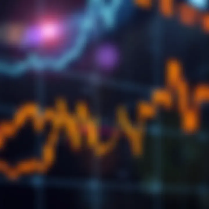 Graph showing cryptocurrency market trends and fluctuations