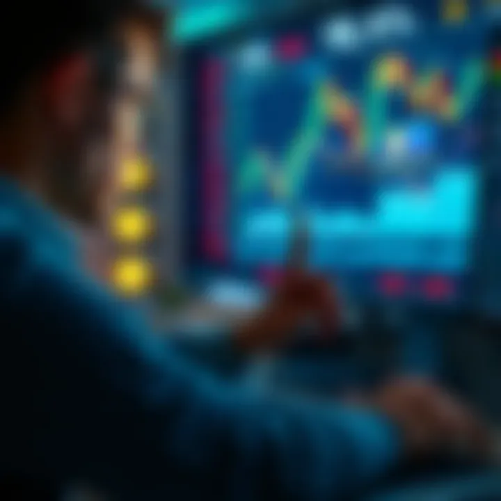 Investor analyzing market sentiment through charts