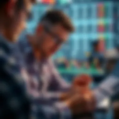 Investors analyzing market data