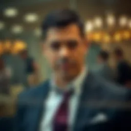 Portrait of Jordan Belfort reflecting his journey in finance