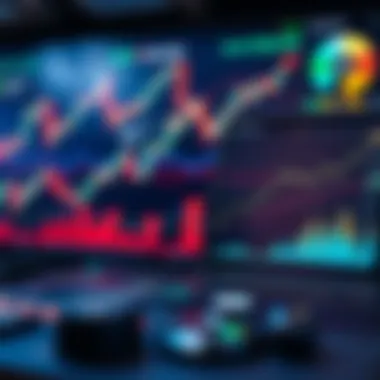 Graphical representation of market trends and analysis tools