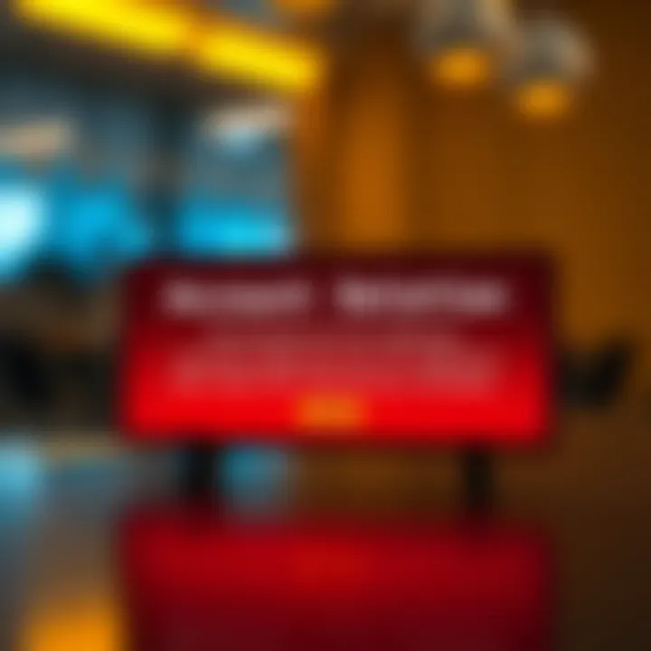 Warning message about account deletion