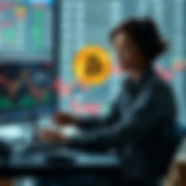 Illustration of market analysis for cryptocurrency