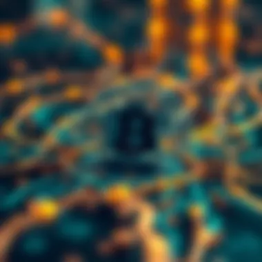 Visual depiction of smart contracts in action within a blockchain