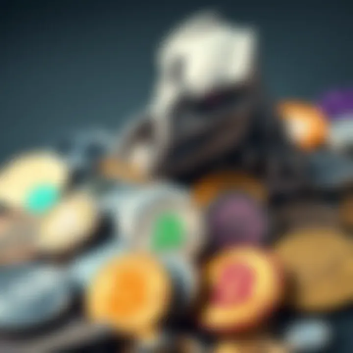 A conceptual image highlighting the diverse cryptocurrencies available for trading on TradeOgre.